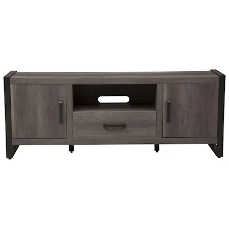 Contemporary Entertainment TV Stand with Open Media Compartment